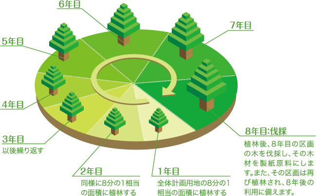 植林による森のリサイクル